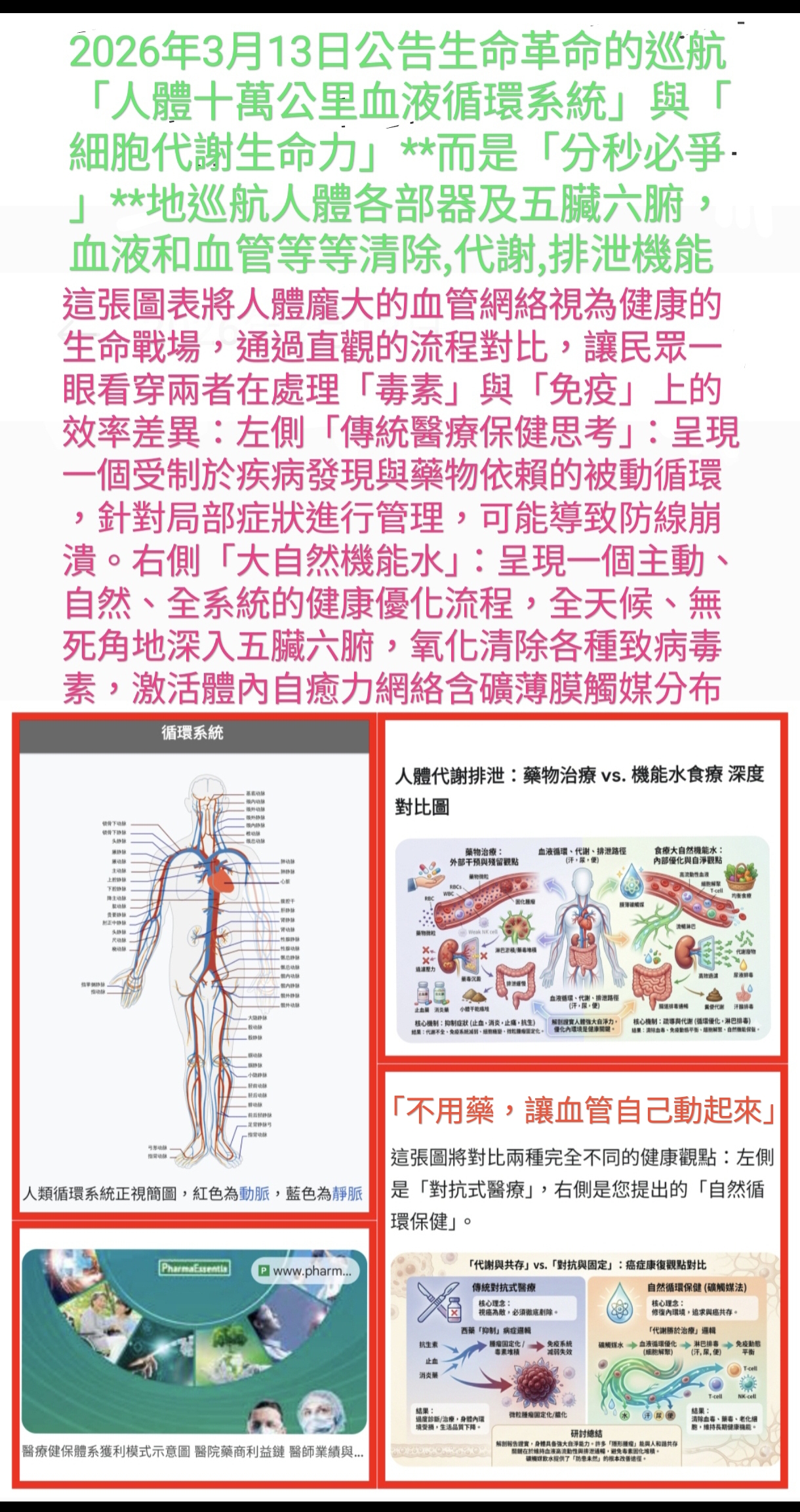生命革命的巡航「人體十萬公里血液循還系統」與「細胞代謝生命力」分秒必爭